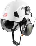 Safety Helmet Hard Hat with Visor and Ear Protection Adjustable Lightweight Vented ABS Work Helmet for Men and Women 6-Point Suspension ANSI Z89.1 Approved Ideal for Industrial & Construction