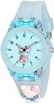 ZEBROX® 7 Color Led Lights Silicone Strap Quartz Kids Analog Wrist Watch for Boys and Girls (Sky Kitty)