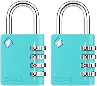 Zarker XD40 Padlock- 4 Digit Combination Lock for Gym, Sports, School & Employee Locker, Outdoor,Toolbox, Case, Fence and Storage - Metal & Steel - Easy to Set Your Own Combo - 2 Pack(Emerald)