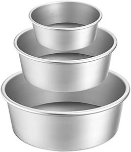 Lawei Round Cake Pan Set - 4" 6" 8" Aluminium Cake Pans with Removable Base Round Cake Baking Pans for Wedding Birthday Party