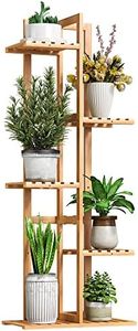 BMOSU Bamboo Plant Stand For Indoor Outdoor Plants Corner Plant Shelf Flower Stands Tall Plant Shelf 6 Potted Holder Shelf Plant Rack Potted Plant Holder Display Rack For Balcony Bedroom Living