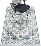 Azadx Chair Mat for Hardwood Floor 48" x 60" Desk Chair Mat for Hard Floor Non-Slip Under Desk Rug Protector for Rolling Chair Computer Chair Mats Low Pile Carpet Floor Protector,Dusty Blue/White