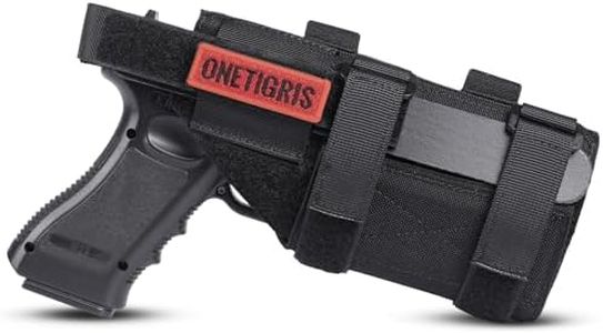 OneTigris Molle Pistol Holster, Universal Gun Holster Tactical Pistol Bags Right Hand Adjustable for Most Compact Medium Full Size Pistol, Black