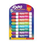 EXPO Low-Odor Dry Erase Markers, Chisel Tip, 8-Pack, Vibrant Colors (1927524)