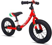 KOOKIDO Balance Bike with Air Tires, Kids Bike Without Pedal, 12 inch Bike for Kids Ages 3+ (Classic 12" - Vibrant Red)