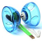 BodyRhythm Five Bearings Chinese Diabolo Yoyo Set with Fiberglass Sticks, Adjustable Strings for All Ages - Best for Fitness and Tricks (Blue)