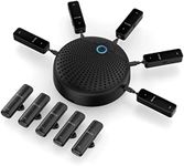 BALILA Conference USB Speakerphone, Wireless Conference Speaker with 5 Microphones, Portable Omnidirectional Computer Microphone for Streaming, Call Speaker Skype, Webinar, Interview