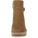 Anne Klein Womens PAMELA Faux Suede Studded Ankle Boots Tan 9.5 Medium (B,M)