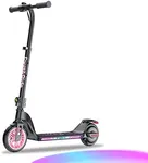 Fanttikride C10 Apex Electric Scooter for Kids,Bluetooth Music Speaker, LED Display, 5/8/10 MPH, 6.5 Miles Range, Height Adjustable, Type C Charging, Foldable Electric Scooter, 3.9-5.2 ft (Pink)