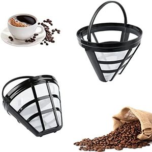 2 filtros reutilizables para café permanente, filtro de café, filtros de red de café Fine Net con asa, filtros de red de café filtro universal permanente para cafetera americana