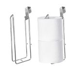 Toilet Paper Holder with Storage Extra 4 Roll Tissue, Over The Tank Toilet Paper Roll Holder Wall Mount, Brushed Nickel and Chrome Tissue Holder for Bathroom, RV Toilet Paper Holder with Shelf, 2Pcs