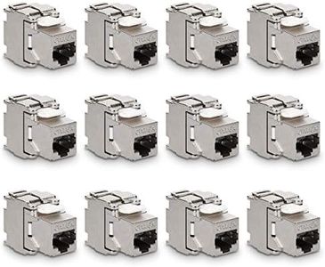 kwmobile Keystone Module Jacks - 6 Piece CAT6A Shielded Keystone Jack RJ45 Cat 6A Ethernet Module 10 Gbit with Shielded Metal Housing