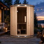 4 Person Outdoor Vertical Barrel Sauna, Cedar Wood Traditional Sauna