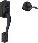 Schlage FE285 CAM 716 Acc LH Camelot Front Entry Handleset with Interior Accent Lever for Left Handed Door, Aged Bronze