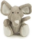 goDog Checkers Elephant Tough Plush Toy with Chew Guard Technology, Durable Checkered Fabric & Squeaker for Active Play, Gray, Large (Pack of 6)
