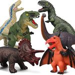 6 Piece Dinosaur Toys for Kids and Toddlers, T-Rex Triceratops, Dinosaur Toy Set for Dinosaur Lovers, Perfect Dinosaur Party Gifts, Birthday Gifts