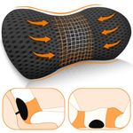 Lighterday Lumbar Support Cushion,Memory Foam Pillow for Relief Lower Back Pain,Back Cushion with Breathable Cover,Ergonomic Lumbar Support for Car,Office,Home(Black)
