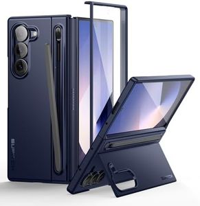 SURITCH for Samsung Galaxy Z Fold 6 Case with Kickstand and New Slim S Pen Holder, Built-in Screen Protector, Phone Case for Z Fold 6 2024 [S Pen NOT Included]-Dark Blue