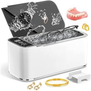 YOZYU Ultrasonic Jewellery Cleaner 46000Hz,Ultrasonic Cleaner 500ML Touch Control Glasses Cleaner for Dentures Jewelry Rings Glasses Pandora Watchs Metal,Low Noise Stainless Steel Jewellery Cleaner