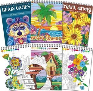 OSIMIG Adult Colouring Books Set - Colour by Numbers for Adults, 3 Colouring Books for Flowers , Nature Landscapes, Animals, Colouring Books for Adults to Relax and Relieve Anxiety, 60 Patterns Top Spiral Bound