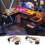 VIGKOOK L Shaped Gaming Desk with K