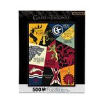 AQUARIUS Game of Thrones Motto Puzzle (500 Piece Jigsaw Puzzle) - Glare Free - Precision Fit - Virtually No Puzzle Dust - Officially Licensed Game of Thrones Collectibles - 14x19 Inches (62294)