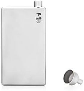 Keith Titanium Ti9307 Pocket Flask with Funnel - 6.8 fl oz