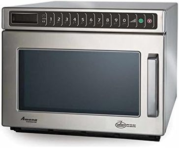 Amana HDC212 Heavy-Duty Countertop Commercial Microwave Oven with Touchpad System for Kitchen Food Preparation | 0.6 Cu Ft Capacity | 13-1/2"H x 16-1/2"W x 21-5/8"D, Stainless Steel, 208/240V, 2100W