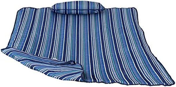 Sunnydaze Polyester Quilted Hammock Pad and Pillow Set - Weather-Resistant - Breakwater Stripe