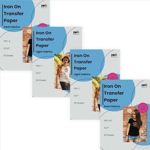 PPD Premium T-Shirt Transfer Paper Light and Dark Packs of 20 and 50 Sheets (Bundle of 4)