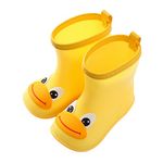 Duck Cartoon Wellington Boots Rain Shoes Children's Rain Shoes Boys and Girls Rain Wellies Baby Rain Boots Water Boots Boys Dress Shoes Size 5 5.5 E-A