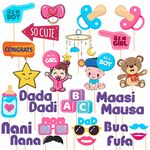 Zyozique 28 Pcs Baby Shower Props for Photoshoot,Photo Booth Decorations for Mom to Be Shoot,Maternity Shoot, Photography Or Pregnancy Favors for Babyshower