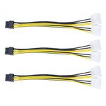 PHULWEL Molex to PCIe Power Cable, 3 Pack Dual 4 Pin Molex to 8-Pin PCI Express Power Adapter Cable for Video Graphics Card, ASUS, NVIDIA, AMD, EVGA GeForce,Gigabyte, Sapphire - 4 inch