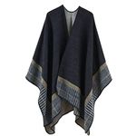 colornival Poncho for Women Shawls Wraps Oversized Winter Scarf Women's Knitted Cape Warm Wearable Blanket Long Cardigans Sweater Coats Christmas Birthday Gifts for Ladies