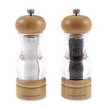 Cole & Mason 105 Salt and Pepper Grinder Set, Adjustable Precision+ Grind Mechanism, Beech/Acrylic, 165 mm, Gift Set, Salt and Pepper Mill Set