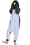 ULEEMARK Women's Adult Pajamas Unisex Animal Onesies Novelty Pyjamas Nightwear Halloween Homewear OnePiece Cosplay Costume Loungewear, Gray Penguin S