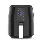 Milton Rapid New Launch 4.2L Air Fryer ! 1450W | 360° High Speed Air Circulation for Fry, Grill, Roast & Bake ! Digital Timer & Temperature Control ! 360° High Speed Air Circulation ! (Black, 4.2 L)