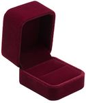 POKOFO Classic Velvet Engagement Ring Box Earring Jewelry Case Gift Box (Red)