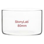 stonylab Crystallizing Dish, Thick-Wall High Borosilicate Glass Crystallizing Dishes for Crystallization and Evaporation Lab Glassware, Flat Bottom, No Spout, O.D. 80 mm, 100 ml