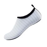 Shebsheb Aqua Water Socks For Women Men Kids, Barefoot Non Slip And Quick-dry Beach Sports Water Shoes For Swimming Snorkeling Surfing Kayaking Beach Walking Yoga gym, White, 40/41 EU