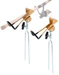 QWORK® 2 Pack fishing rod stand, 360°adjustable fishing rod holder ， Plug-in fishing rod rests