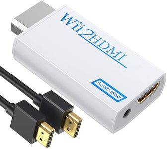 GANA Wii to HDMI Converter Adapter with Hdmi Cable Connect Wii Console to HDMI Display in 1080p Output Video with 3.5mm Audio Supports All Wii Display Modes White