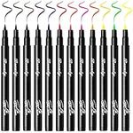 Erinde 12 Colours Colourful Liquid Eyeliner Set, Waterproof Color Liquid Eyeliner, Coloured Eyeliner Set, Rainbow Eyeliner, Highly Pigmented, Rave Festival Makeup Kit