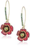 Betsey Johnson "Garden of Excess" Rose Long Drop Earring