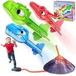 Anginne Dinosaur Toys for 3-8 Years Old Boys, Garden Games Toys 3-10 Years Old Boys Girls Gifts for Kids Stomp Toy Rockets Girls Boys Toys Age 3-8 Birthday Gifts for Kids Outdoor Toys