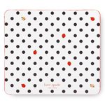 kate spade new york Leatherette Mouse Pad, 9" x 8" Mouse Mat with Non-Slip Back, Cute Mouse Pad for Office Desk, Ladybug Dot