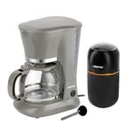 GEEPAS 1.5L Filter Coffee Machine & Coffee Grinder 80 g Capacity Combo Set | 800W Coffee Maker for Instant Coffee, Espresso, Macchiato | 200W Electric Coffee Grinder for Dried Spice Nuts Herbs