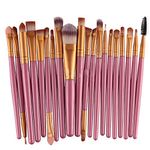 KOLIGHT®Set of 20pcs Pro Makeup Set Powder Foundation Eyeshadow Eyeliner Lip Cosmetic Brushes (Pink+Gold)