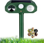 Ultrasonic Cat Repellent, Cat Deterrents Solar & USB Powered Animal Repeller with PIR Motion Sensor & Flashing Light, 3 Modes Waterproof Wild Animal Scarer Repellent for Cats, Dogs, Fox, Bird