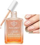 modelones Nail Strengthener, 8-in-One Nail Ridge Filler Base Coat Nail Polish Repair Nail Growth Treatment for Thin and Damaged Nails, Sparkling Champagne, 15ml